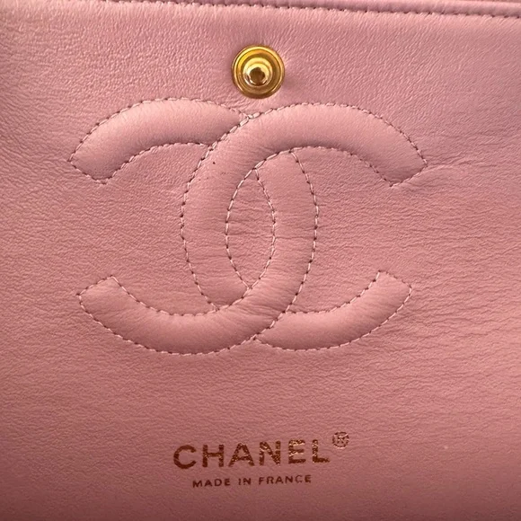 CHANEL Lambskin Quilted Medium Double Flap in Pink/Lilac - Picture 13 of 15
